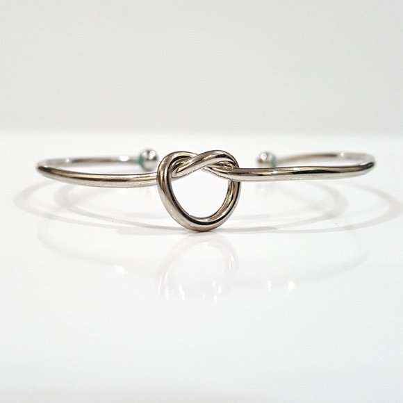 Silver Love Knot Cuff Bracelet - Picture 1 of 8